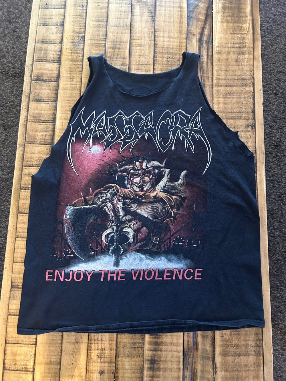 Black Massacra Graphic Tank Top - Enjoy The Violence